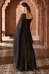 Aariyana Couture_Black Silk Organza Embroidered Floral U Applique Kurta Sharara Set _Online_at_Aza_Fashions