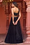 Aariyana Couture_Black Lehenga And Blouse Viscose Georgette Draped & Tiered Skirt Set _Online_at_Aza_Fashions