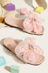 Buy_Ninobello_Pink Flower Embellished Slippers  _at_Aza_Fashions