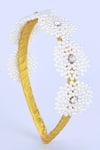 Buy_Choko_Off White Pearl Bead And Floral Hairband_at_Aza_Fashions