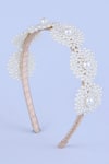 Buy_Choko_Off White Pearl And Bead Embellished Hairband_at_Aza_Fashions