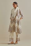 Buy_KORA_Pink Kurta And Dupatta Cotton Mirror Patchwork A-line Pant Set  _at_Aza_Fashions