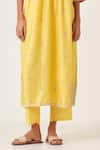 Buy_KORA_Yellow Kurta And Pant Silk Embroidered Aari Stripe Work Anarkali Set  _Online_at_Aza_Fashions