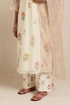 Upavita_Off White Kurta Cotton Chanderi Hand Block Floral Kurta Round Print Pant Set _at_Aza_Fashions