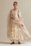 Buy_Upavita_Off White Anarkali Cotton Chanderi Hand Block Floral Anarkali V Print Set 