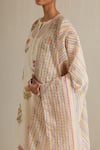 Buy_Upavita_Off White Kurta Cotton Chanderi Hand Block Floral Kurta Round Print Set 