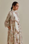 Shop_KORA_Pink Cotton Embroidered Silk Thread Kurta Patchwork A-line Pant Set  