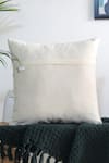 Shop_Mid July Home_White Cotton Tassels Hand Embroidered Cushion Cover_at_Aza_Fashions