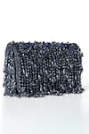 House Of Webhin_Blue Crystals Embellished Flap Bag _Online_at_Aza_Fashions