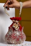 Buy_House of Webhin_Red Cutdana Lotus Gleam And Pearl Embellished Potli Bag_at_Aza_Fashions