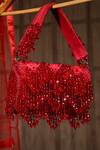 Buy_House Of Webhin_Red Crystals Ruby Flare Bag _at_Aza_Fashions
