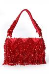 House Of Webhin_Red Crystals Ruby Flare Bag _Online_at_Aza_Fashions