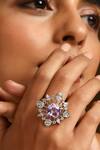 Buy_Swabhimann_Purple Stones Zirconia Studded Ring_Online_at_Aza_Fashions