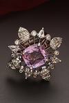 Shop_Swabhimann_Purple Stones Zirconia Studded Ring_at_Aza_Fashions