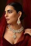 Buy_Swabhimann_Gold Plated Stones, Zari Kundan Studded Necklace Set _Online_at_Aza_Fashions