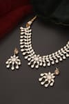 Swabhimann_Purple Stones, Diamonds Floral Polki Studded Necklace Set _Online_at_Aza_Fashions