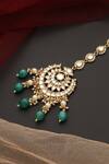Shop_Swabhimann_Green Floral Chand Cutwork Maangtikka _Online_at_Aza_Fashions
