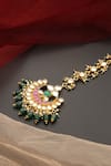 SWABHIMANN_Multi Color Kundan Crescent Moon Cutwork Maangtikka _Online_at_Aza_Fashions