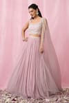 Buy_Alaya Advani_Pink Lehenga Georgette Embroidered Sequin Square Embellished Set _at_Aza_Fashions