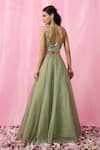 Alaya Advani_Green Lehenga Organza Embellished Sequin Sweetheart Embroidered Set _at_Aza_Fashions