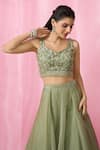 Alaya Advani_Green Lehenga Organza Embellished Sequin Sweetheart Embroidered Set _Online