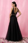 Buy_Alaya Advani_Black Lehenga Organza Embellished Sequin V Neck Bead Set 