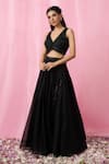 Shop_Alaya Advani_Black Lehenga Organza Embellished Sequin V Neck Bead Set 