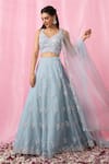 Buy_Alaya Advani_Sky Blue Blouse And Dupatta Net Embroidered Cutdana Floral Booti Lehenga Set_at_Aza_Fashions