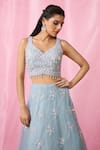 Buy_Alaya Advani_Sky Blue Blouse And Dupatta Net Embroidered Cutdana Floral Booti Lehenga Set_Online