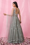 Shop_Alaya Advani_Grey Blouse And Dupatta Net Embroidered Sequin Floral Booti Hand Work Lehenga Set