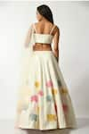 Shop_Salt and Spring_Off White Crepe Embroidered Sequin Straight Flower Lehenga Blouse Set _at_Aza_Fashions