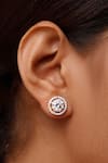 Buy_Sica Jewellery_White Crystals Cubic Zirconia Studded Earrings _at_Aza_Fashions