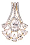 Shop_Sica Jewellery_White Stone Studded Floral Pendant _at_Aza_Fashions