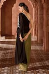 Buy_Aariyana Couture_Black Top Viscose Georgette Hand Embroidered And Draped Skirt Set 