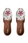 Shop_Imlee Jaipur_Off White Embroidered Desert Rose Print Moccasin Jutti _at_Aza_Fashions