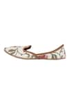 Imlee Jaipur_Off White Embroidered Desert Rose Print Moccasin Jutti _Online_at_Aza_Fashions