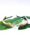 Buy_Foot Fuel_Multi Color Crystals, Beads Flower Geometric Embellished Hairband _at_Aza_Fashions