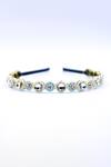 Buy_Foot Fuel_Gold Crystals, Beads Floral Circular Ornamented Hairband _at_Aza_Fashions