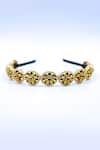 Buy_Foot Fuel_Gold Crystals, Beads Floral Embellished Hairband _at_Aza_Fashions