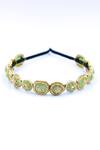 Buy_Foot Fuel_Gold Crystals, Beads Flower Embellished Hairband _at_Aza_Fashions
