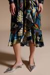 Shop_NOIB_Multi Color Modal, Satin V-neck Luna Fern Print Dress_Online_at_Aza_Fashions