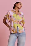 Buy_NOIB_Multi Color Giza Poplin Print Flower Vine Margot Floral Shirt  _at_Aza_Fashions