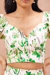 Noib_Off White Cotton Printed Cactus Sweetheart Jade Top With Skort _Online_at_Aza_Fashions