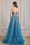 Shop_Cedar & Pine_Blue Tulle Embroidery Sequin Sweetheart Neck Gown _at_Aza_Fashions