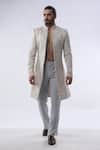 Buy_Kommal Sood_Off White Silk And Embroidery Dori Sherwani With Trouser  _Online_at_Aza_Fashions