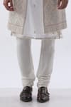 Buy_Kommal Sood_Off White Cotton Silk And Chanderi Embroidery Dori Sherwani Churidar Set  _Online_at_Aza_Fashions