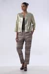 Shop_Kommal Sood_Gold Sequence Sitting Embellished Sequin Short Jacket With Trouser  _Online_at_Aza_Fashions