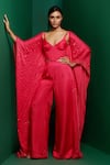 Buy_K&A By Karishma and Ashita_Pink Modal Satin Embellished Bead Sweetheart Sequin Kaftan Jumpsuit _at_Aza_Fashions