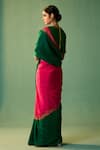 Shop_Nishar Ahmed_Green Habutai Silk Hand Embroidered Dori Rajni Saree _at_Aza_Fashions