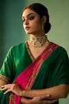 Nishar Ahmed_Green Habutai Silk Hand Embroidered Dori Rajni Saree _Online_at_Aza_Fashions